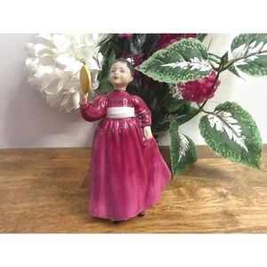 Vintage Royal Doulton Vanity Figurine Bone China England Pink Dress HN2475
